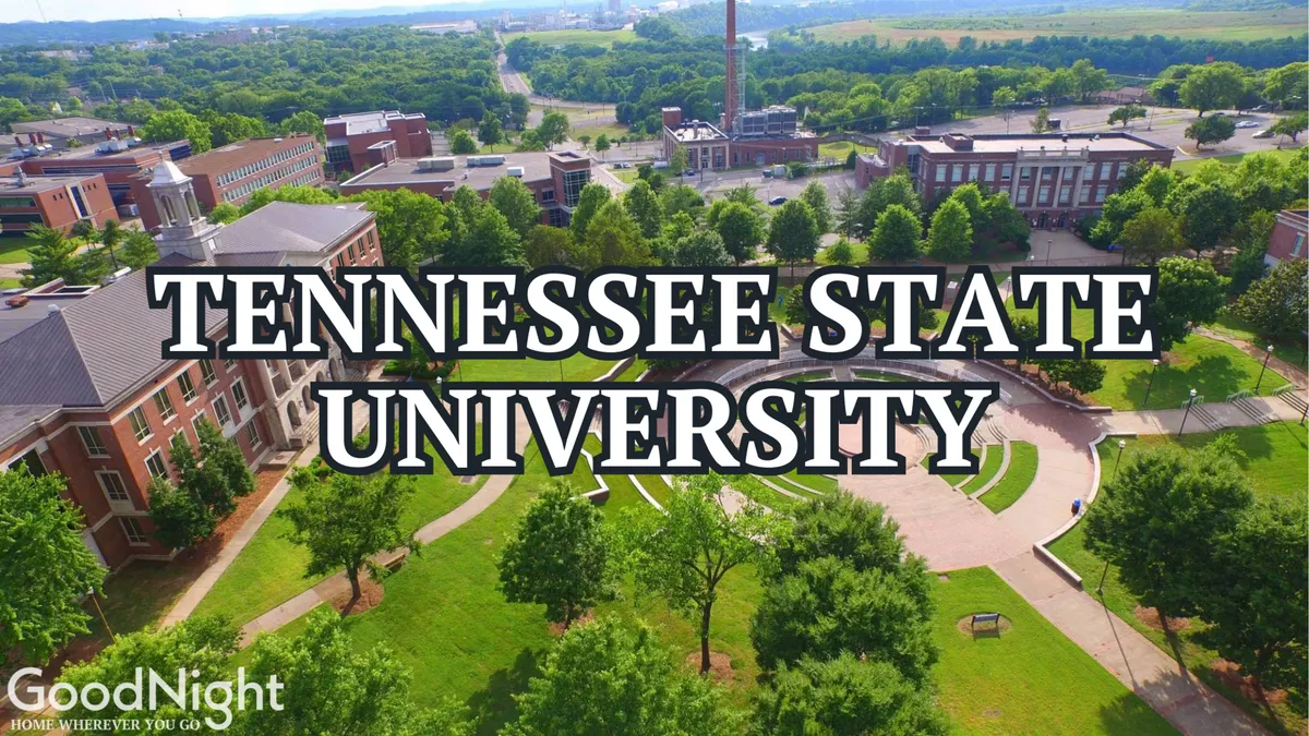 A vibrant exterior view of Vanderbilt University's main buildings, landscaped green areas, and walking paths. Students and visitors are seen studying outdoors, socializing, and participating in campus events, highlighting the academic and lively atmosphere of the neighborhood.